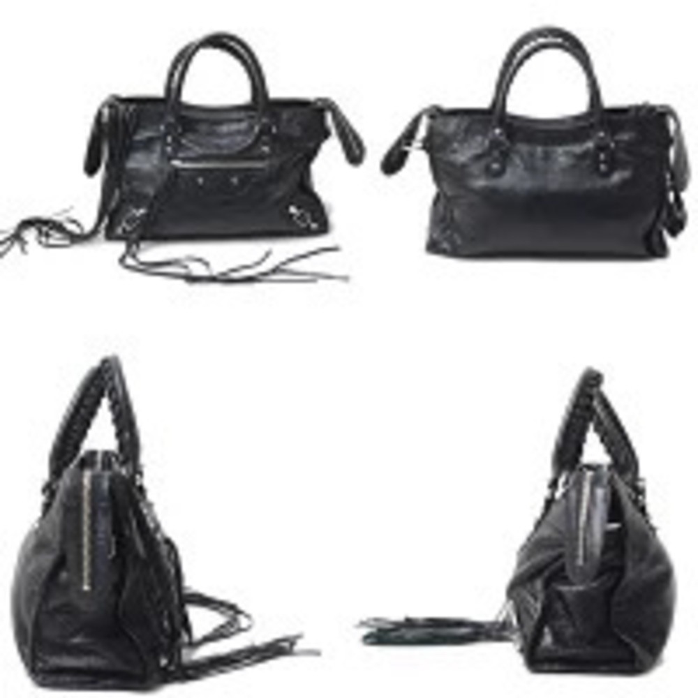 Balenciaga City Handbag Shoulder Bag Lambskin Black - Picture 3 of 9